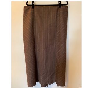 Brown Pin Striped Pencil Skirt